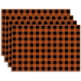 thumbnail image 1 of 4 Pieces Fall Orange Black Buffalo Plaid Placemats 12x18 Inch Thanksgiving Table Mats Farmhouse Thanksgiving Autumn Decorations for Indoor Outdoor Party Washable Table Mat, 1 of 6