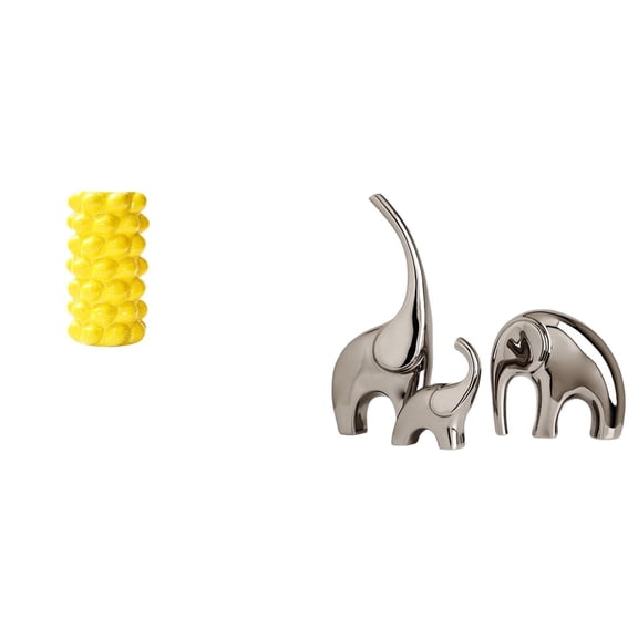 4 Pieces Flower Vase Elephant Figurine Sculpture Porcelain Material for Living Room Office Shelf Decor