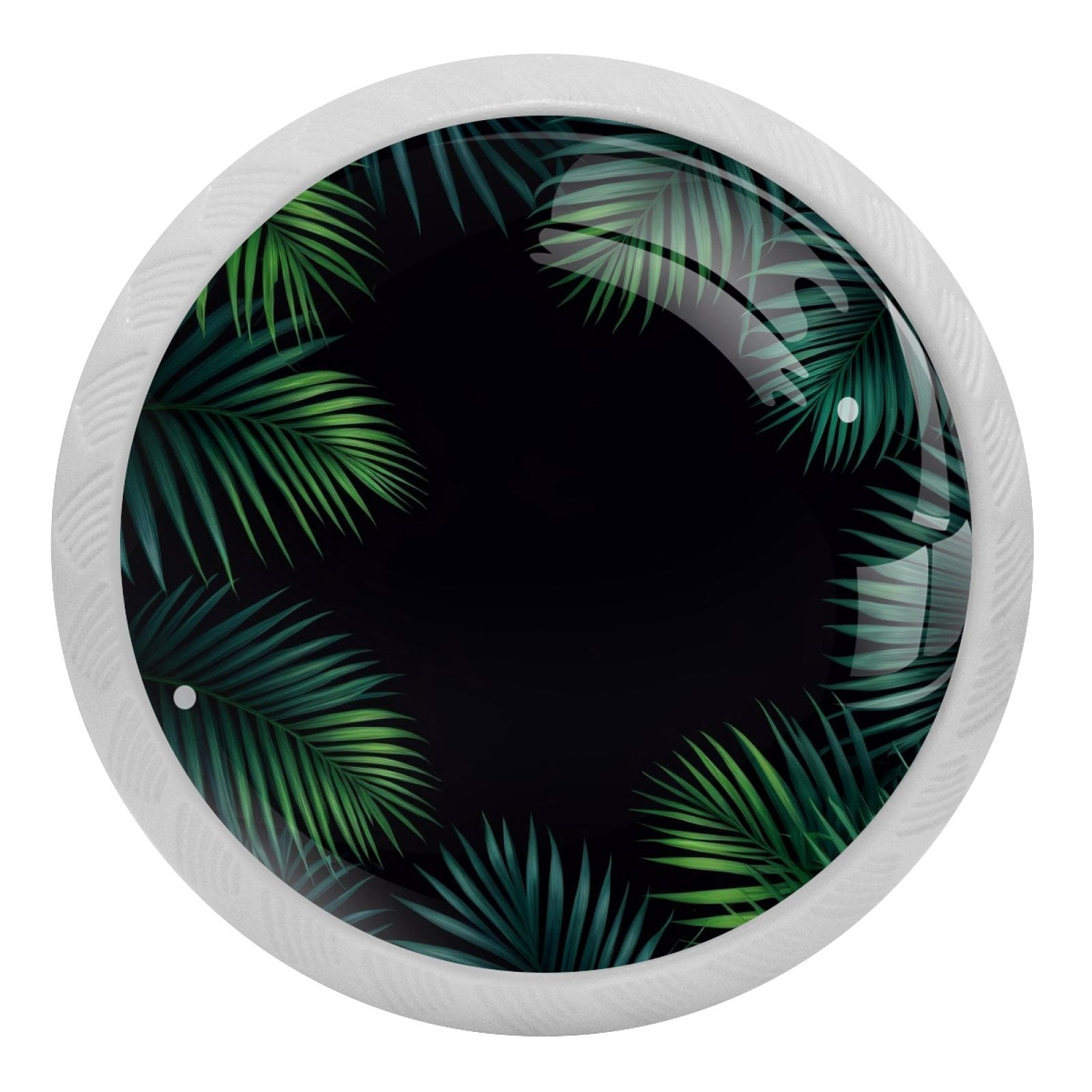 4 Pieces，Fluorescent Knobs,Summer Tropical Leaves,Kitchen