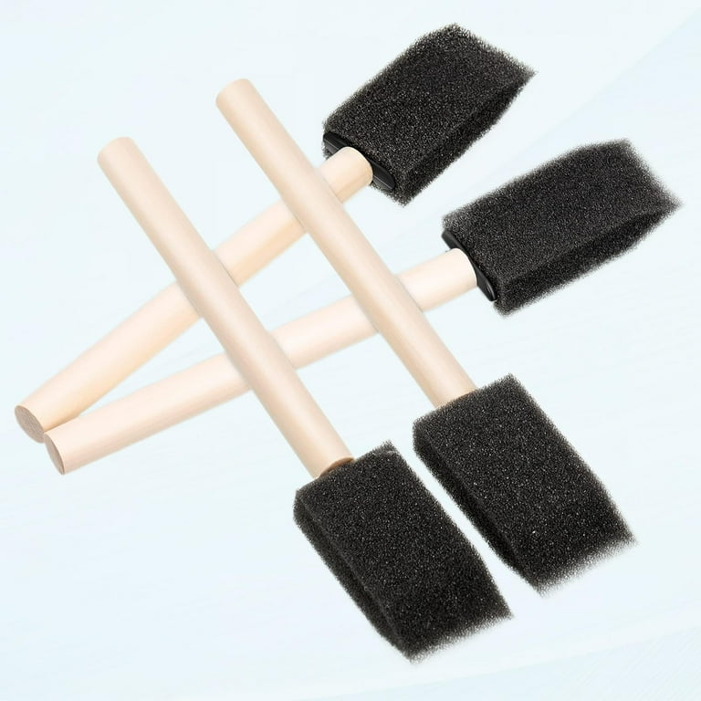 Foam Sponge Paint Brushes Small Wooden Handle Brush Art Craft Painting Supplies