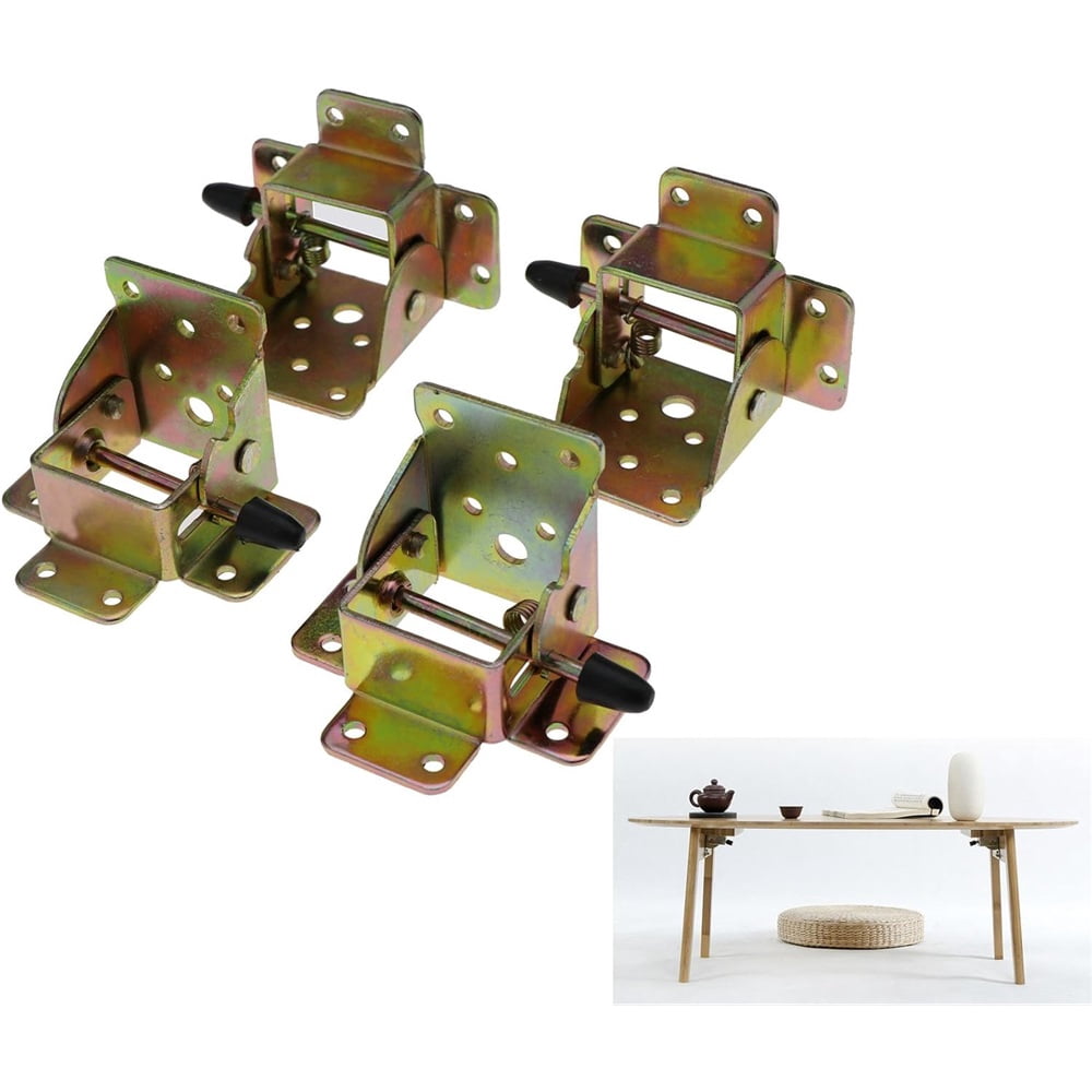 4 Pieces Folding Frame, self-Locking Hinge, Folding Table Legs, Folding ...
