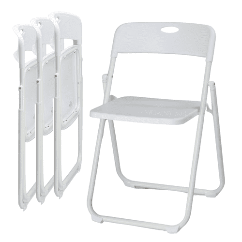 4 Pieces Folding Plastic Chairs for Indoor & Outdoor Use, Stackable Garden Wedding Party Seats