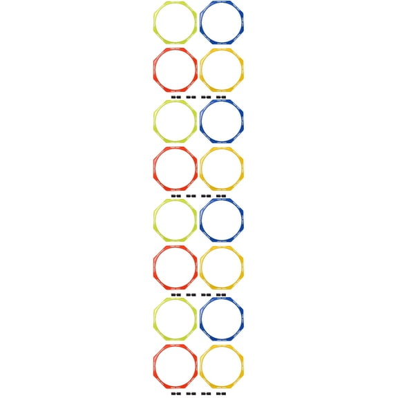 NUOLUX Agility Rings for Training Use Assorted Color Multi-Function 16Pcs