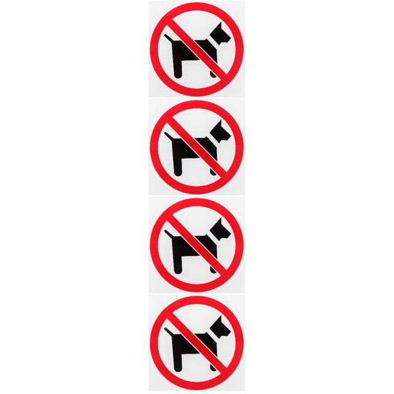 4 Pieces Forbid Pet inside Sign Stickers Dog Premises Door Office