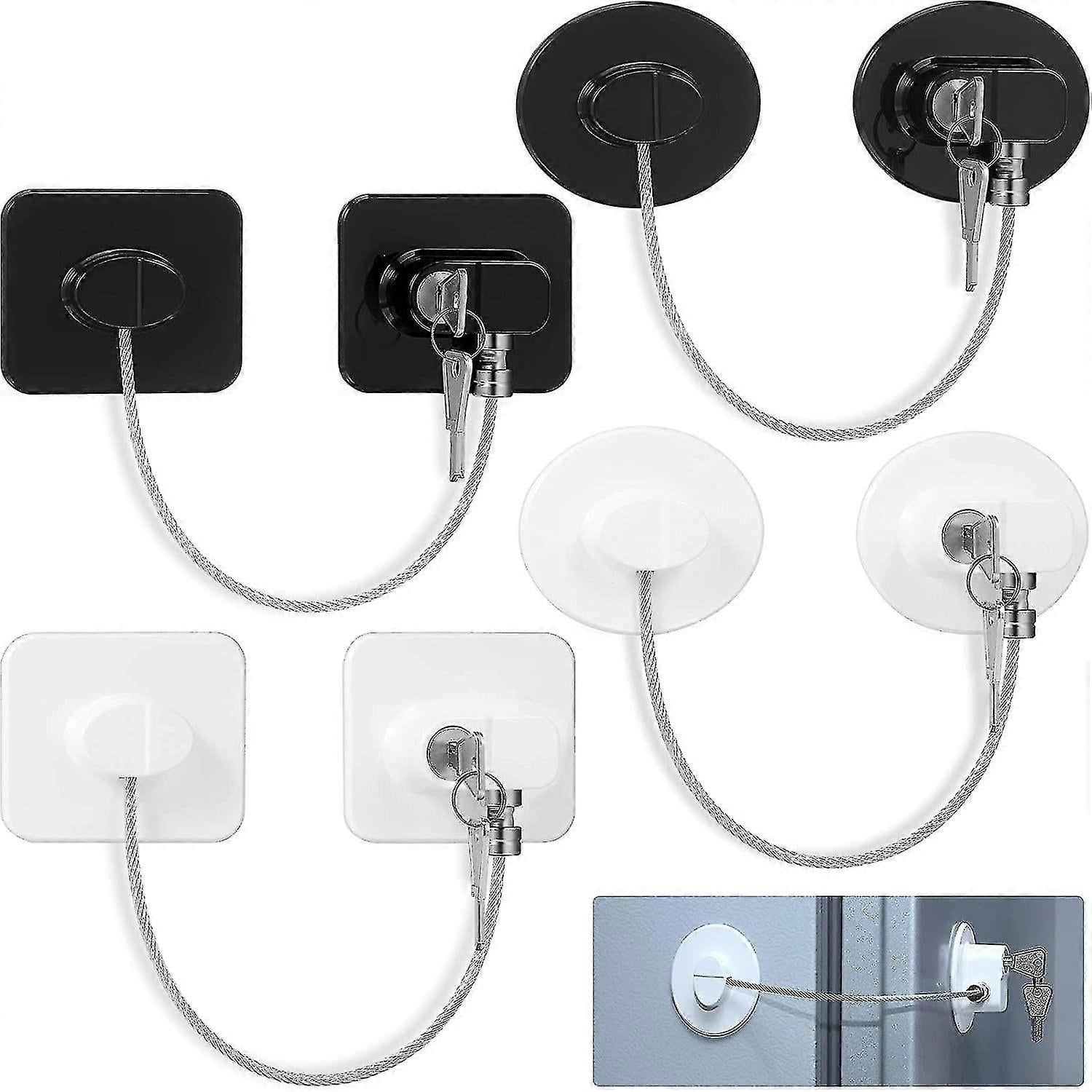 4 Pieces Fridge Lock Refrigerator Lock With 8 Key, Freezer Lock Child ...