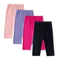 thumbnail image 1 of 4 Pieces Girl Athletic Capris Leggings Kids Crop Summer Leggings Modal Soft Girls Clothing Dance Running Workout Pants 8 Years, 1 of 7