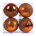 thumbnail image 1 of 4 Pieces Glitter Christmas Ball Ornaments, Rhinestone Sequin Christmas Decorations, Hanging Plastic Balls for Xmas Trees Wedding Party Holiday Decorations(3.15inches,Gold), 1 of 5