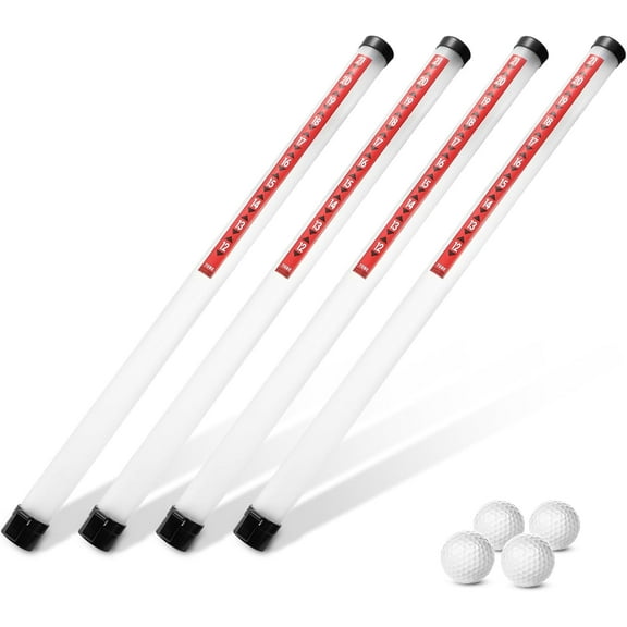 4 Pieces Golf Ball Retriever, Golf Ball Shag Tube Golf Ball Picker, Plastic Release Retrievers Collector Practice Pickup Tool, 35.8 Inch