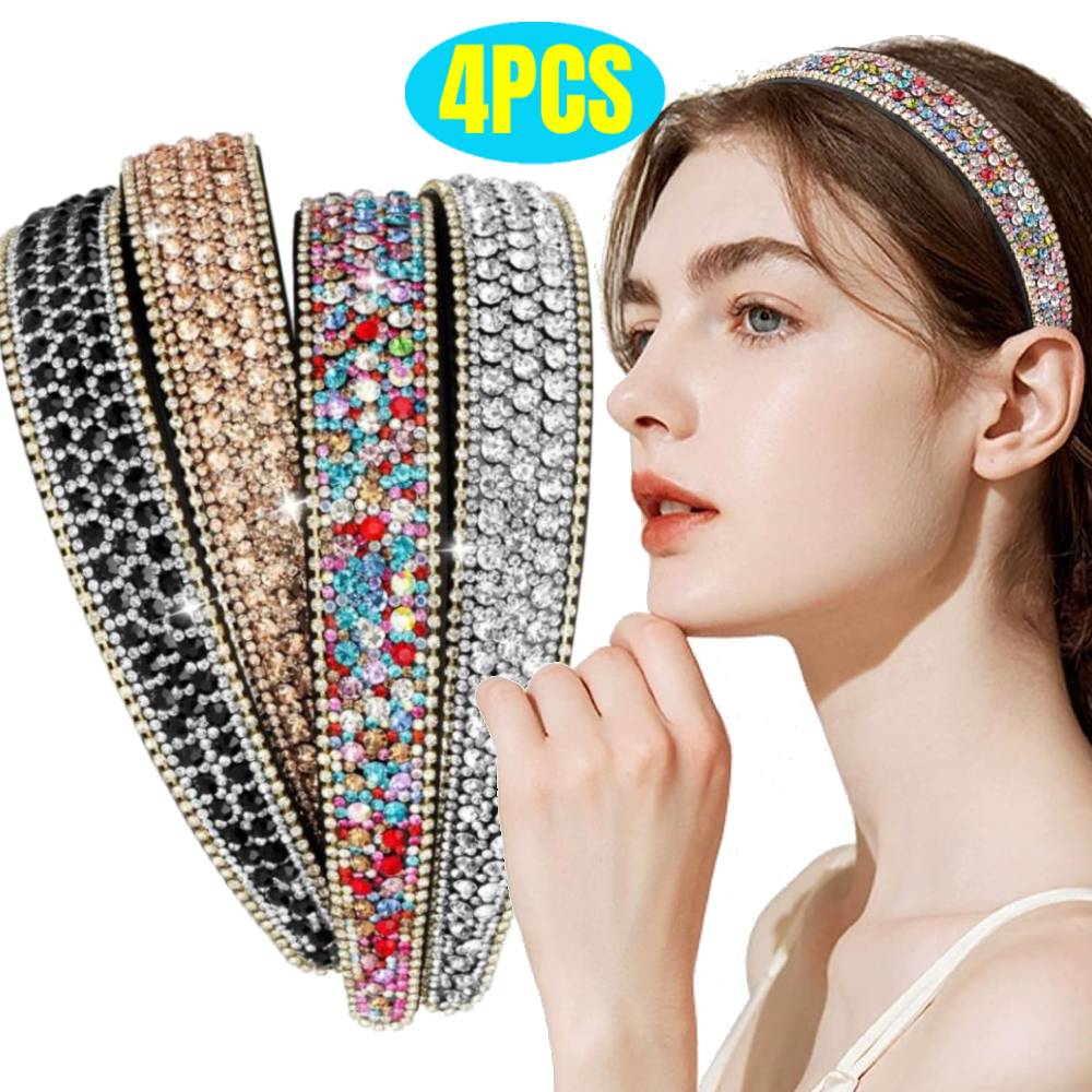 4 Pieces Gorgeous Rhinestone Headbands Fashion Hair  display picture 1