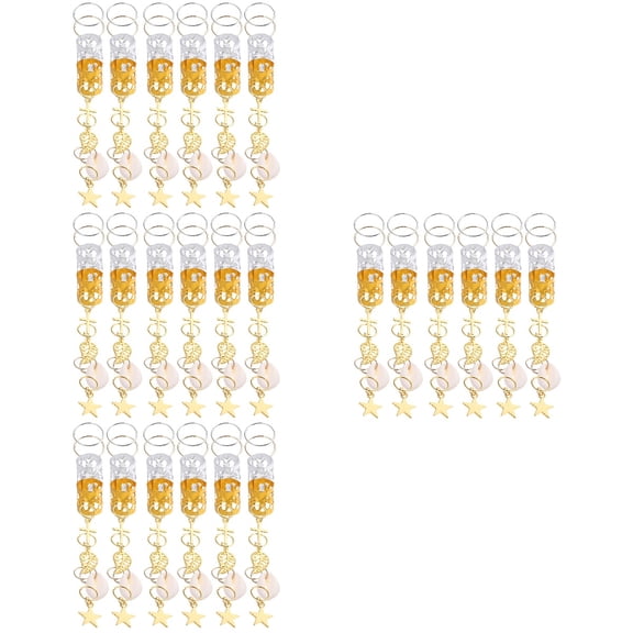 4 Pieces Hair Pins Dreadlock Hair Ring Hair Embellishment Woman 0.9x0.8x0.8cm