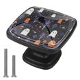 4 Pieces Halloween Spooky Boo Print Knobs Pulls Handle for
