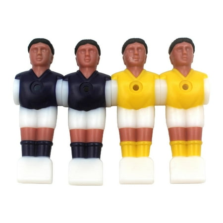 4 Pieces Hard Foosball Men Man Player Miniature Football Players Figure Model with Ball Tournament Game Entertainment accessories 2 yellow 2