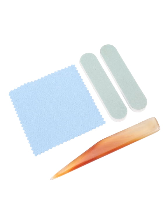 4 Pieces Jewelry Polishing Tool Set - Includes 4.72 inches / 12 cm Buffing Stone, Polishing Sticks & Cleaning Cloth for Gold, Silver, Metal, and Clay Crafts