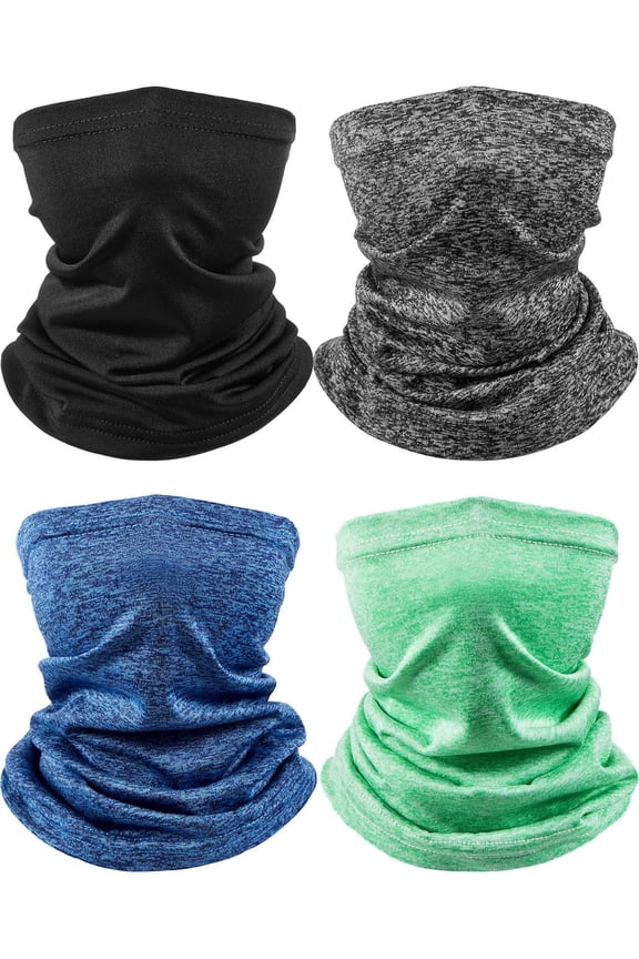 4 Pieces Kids Neck Gaiter Unisex Face Cover Scarf UV Protection Bandana Balaclavas for Summer