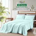 thumbnail image 1 of 4 Pieces King Size Extra Soft Bamboo Bed sheet 350 TC with fitted, flat and 2 pillow covers, Moisture Wicking, Cooling, Breathable., 1 of 5