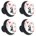 4 Pieces Kitchen Knobs, Happy Valentine's Day Love Heart Drawer