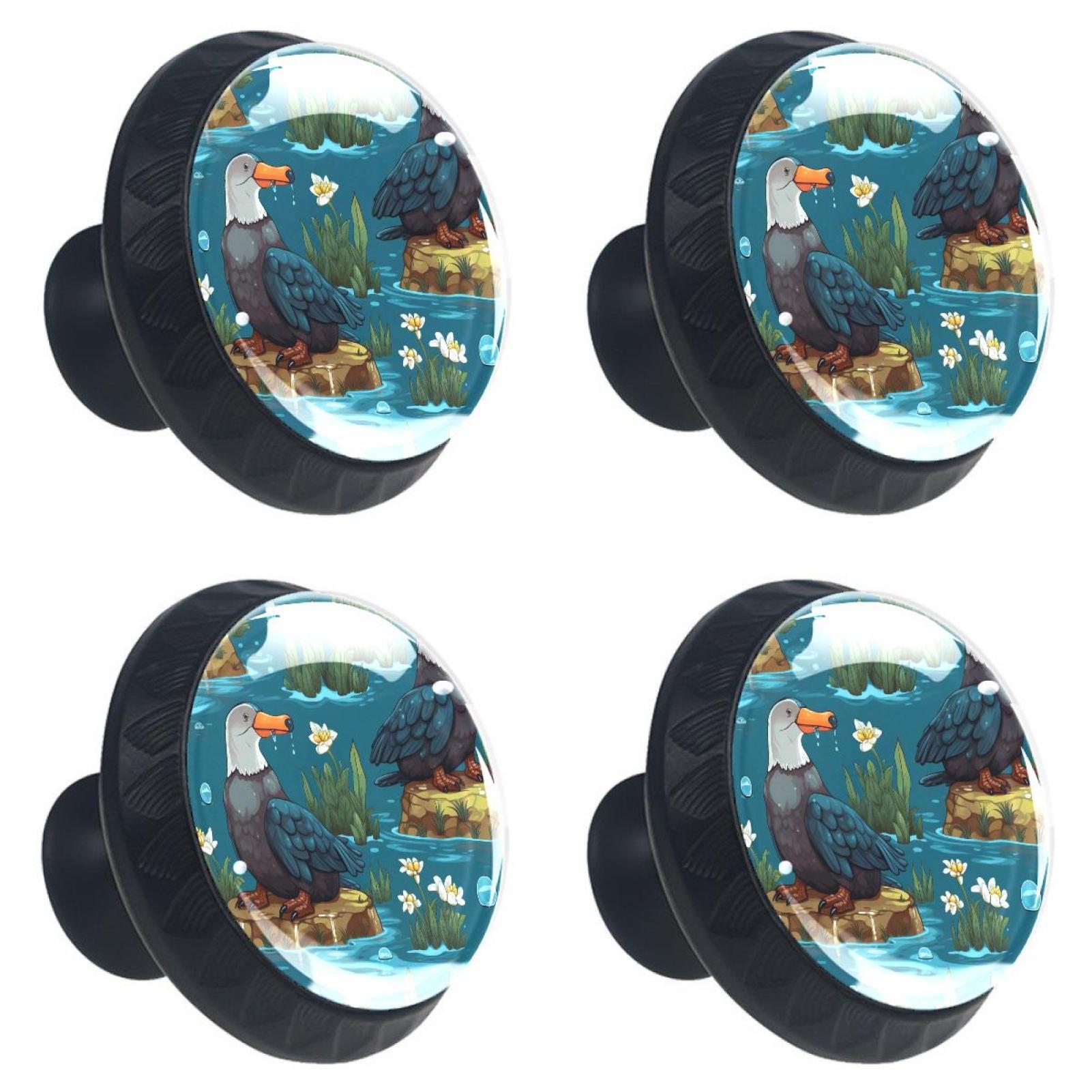 4 Pieces Kitchen Knobs, Platypus Drawer Knobs and Pulls, Glass