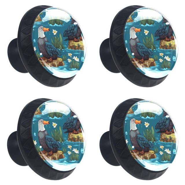 4 Pieces Kitchen Knobs, Platypus Drawer Knobs and Pulls, Glass