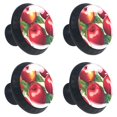 4 Pieces Kitchen Knobs, Red Fruit Drawer Knobs and Pulls, Glass