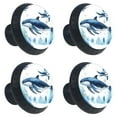 4 Pieces Kitchen Knobs, Whale Drawer Knobs and Pulls, Glass