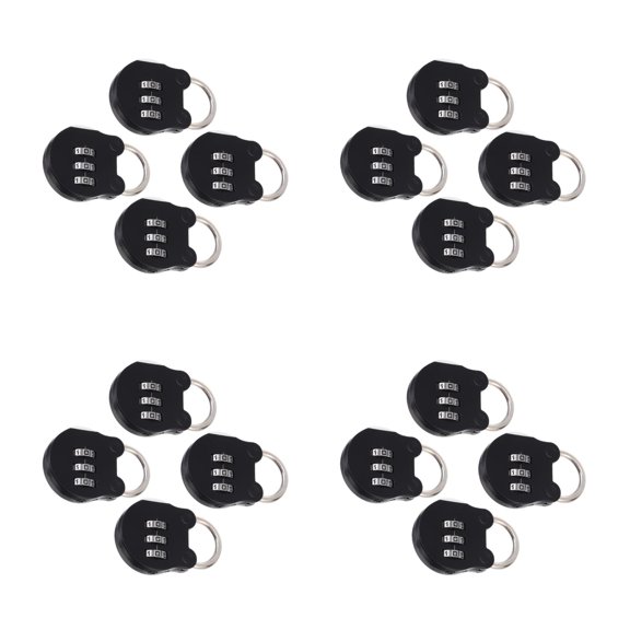 4 Pieces Locker Lockbox Lockers Portable Backpacks Combination Padlock Black