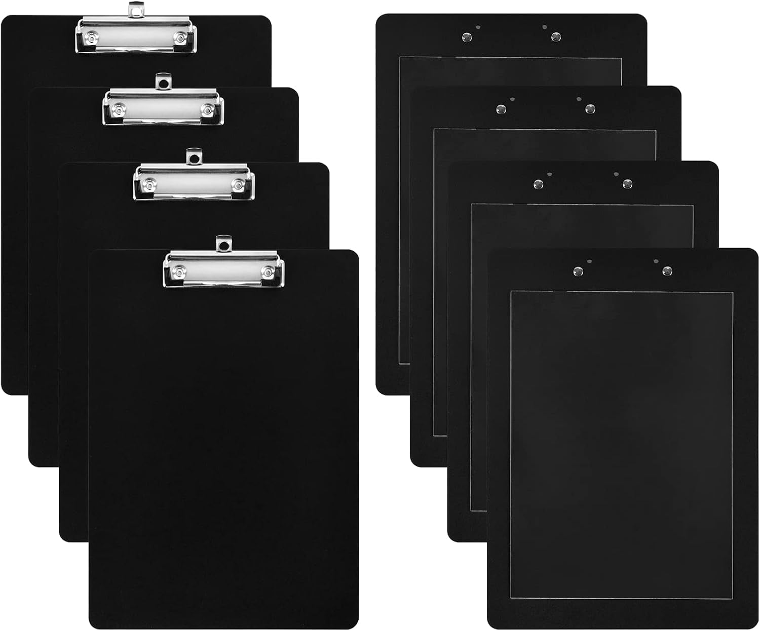 4 Pieces Magnetic Clipboards Black Clip Board with Low Profile Letter ...