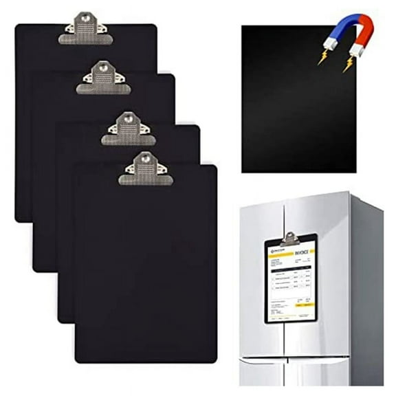 4 Pieces Magnetic Clipboards Letter Size 9X12.5 Inch Standard Clip for Refrigerator Office Classroom Home