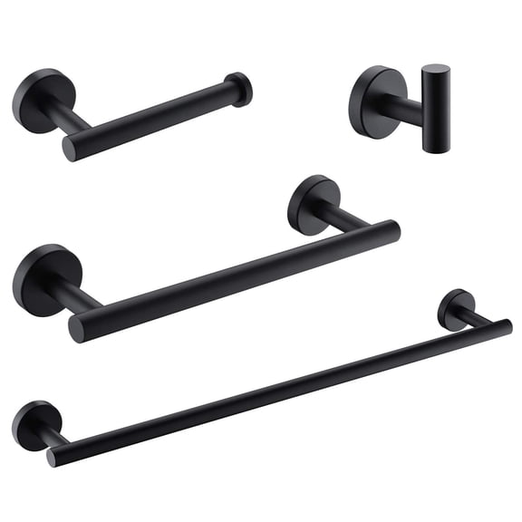 Bathroom Mirror 4-Pieces Matte Black Bathroom Accessories Set, Stainless Steel Bathroom Hardware Set, Bath Towel Bar Set, Towel Racks for Bathroom Wall Mounted.,Bathroom Cabinet