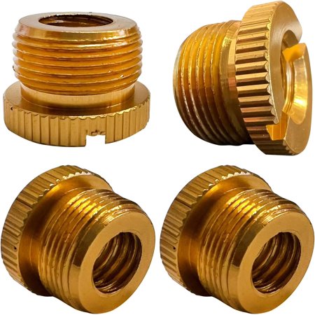 4 Pieces Mic Stand Adapter Aluminum 5/8" Male to 3/8" Female Screw Adapter for Microphone Stand Clips Mic Stand Holder Adapter, Gold 5 Core MS ADP M GLD 4PCS