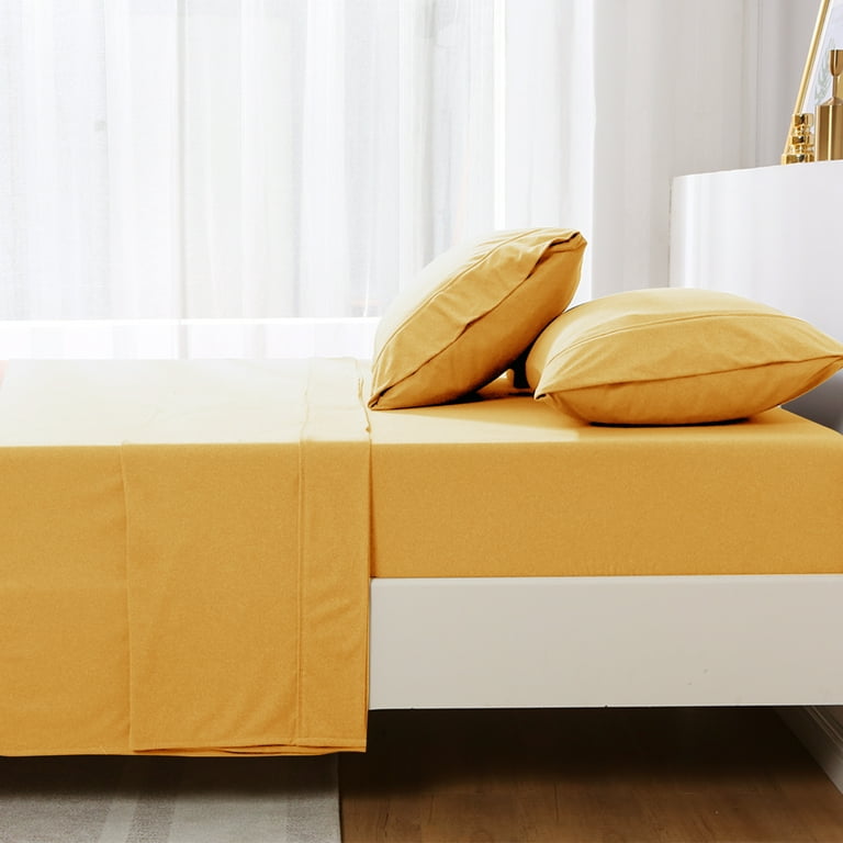 4 Pieces Micro Fleece Sheet Set Queen Size Ginger Color Soft Cozy Deluxe with Deep Pockets Bed Sheets Walmart