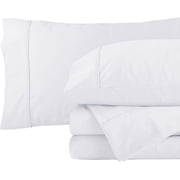 4 Pieces Microfiber Flannel Sheet Set, Full Size White Color,Breathable Deep Pocket Sheets