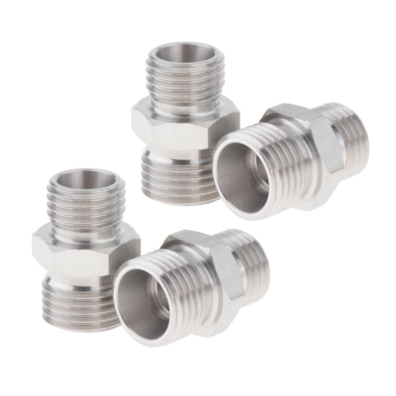 4 Pieces Mini Excavavat Connectors Adapters Hydraulic Threading Metal Construction for Small Excavator Installations