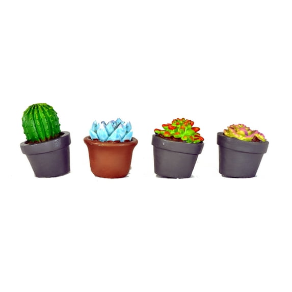4-Pieces Mini Gardenn Fairy Garden Miniature Succulent Plants Set