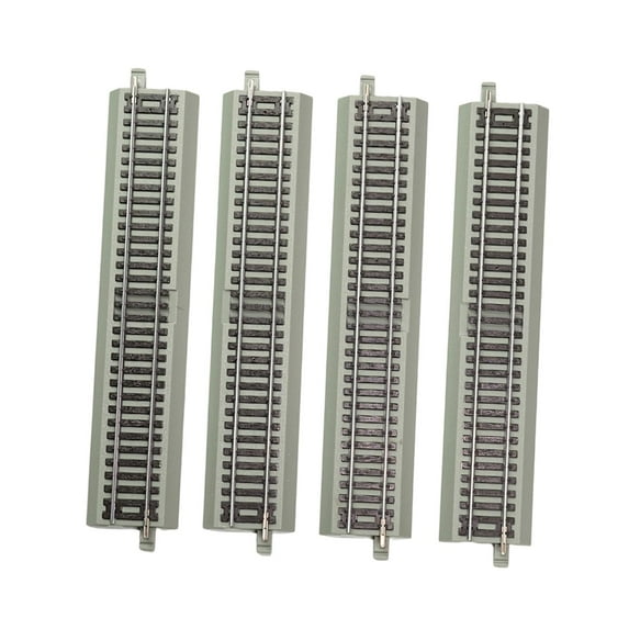 4 Pieces Model Train Track HO Scale Railroad Track DIY Assembly PP Iron Material for 1:87 Table Activity Kids