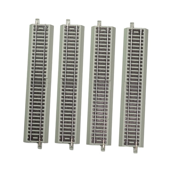 4 Pieces Model Train Track HO Scale Railroad Track Educational Toy Game Connectable PP Iron for 1:87 Kids Birthday