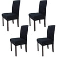 thumbnail image 1 of 4 Pieces Modern Elastic Chair Cover, Removable Washable Stretch Dining Chair Slipcovers, Chair Cover for Dining Room Decor, Hotel and Wedding (Black), 1 of 5