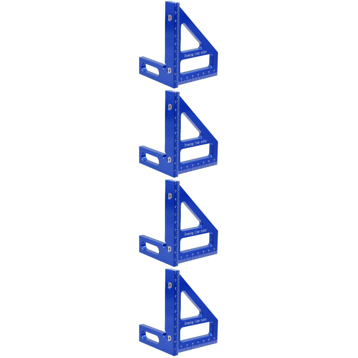 4-Piece Multi-Angle Measuring Ruler Set with Straight Edge and Carpentry Triangle for Precise Woodworking