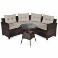 thumbnail image 1 of 4 Pieces Outdoor Cushioned Rattan Furniture Set, 1 of 9