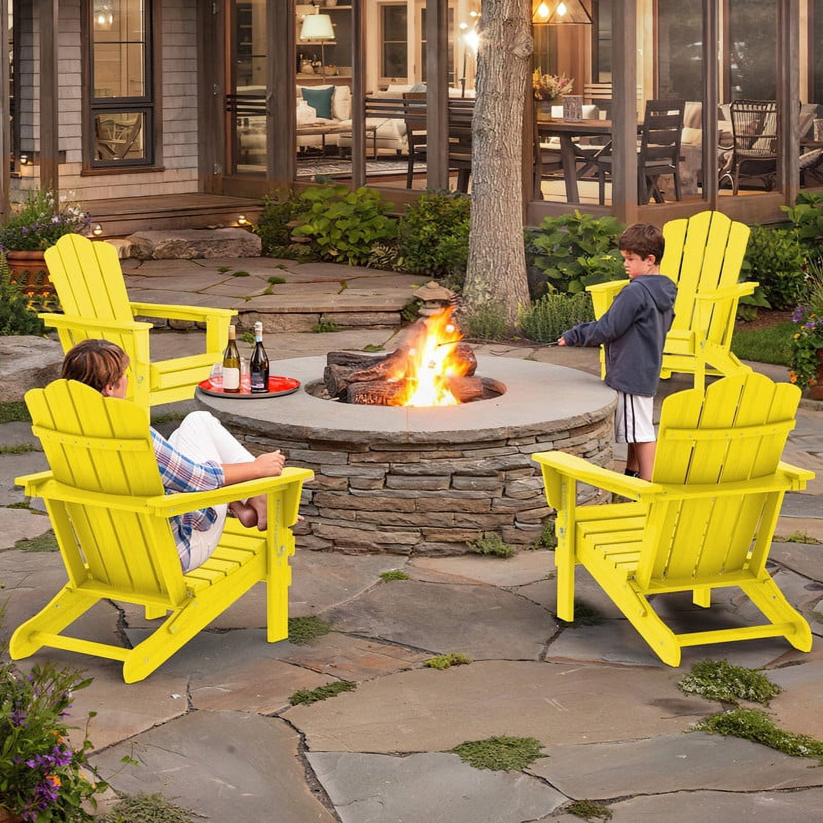 yellow plastic patio chairs