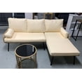 thumbnail image 1 of 4 Pieces Outdoor Rattan Woven Conversation Sectional L-Shaped Sofa, 1 of 1