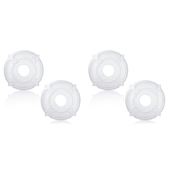 4 Pieces PU Ceiling Medallion Decorative Ceiling Fan Medallion for Light Fixtures Ceiling Fans Chandeliers, 12 Inch OD
