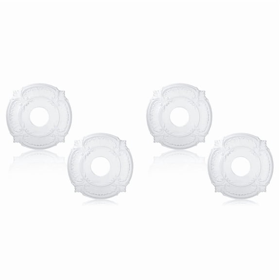 4 Pieces PU Ceiling Medallion Decorative Ceiling Fan Medallion for Light Fixtures Ceiling Fans Chandeliers, 12 Inch OD