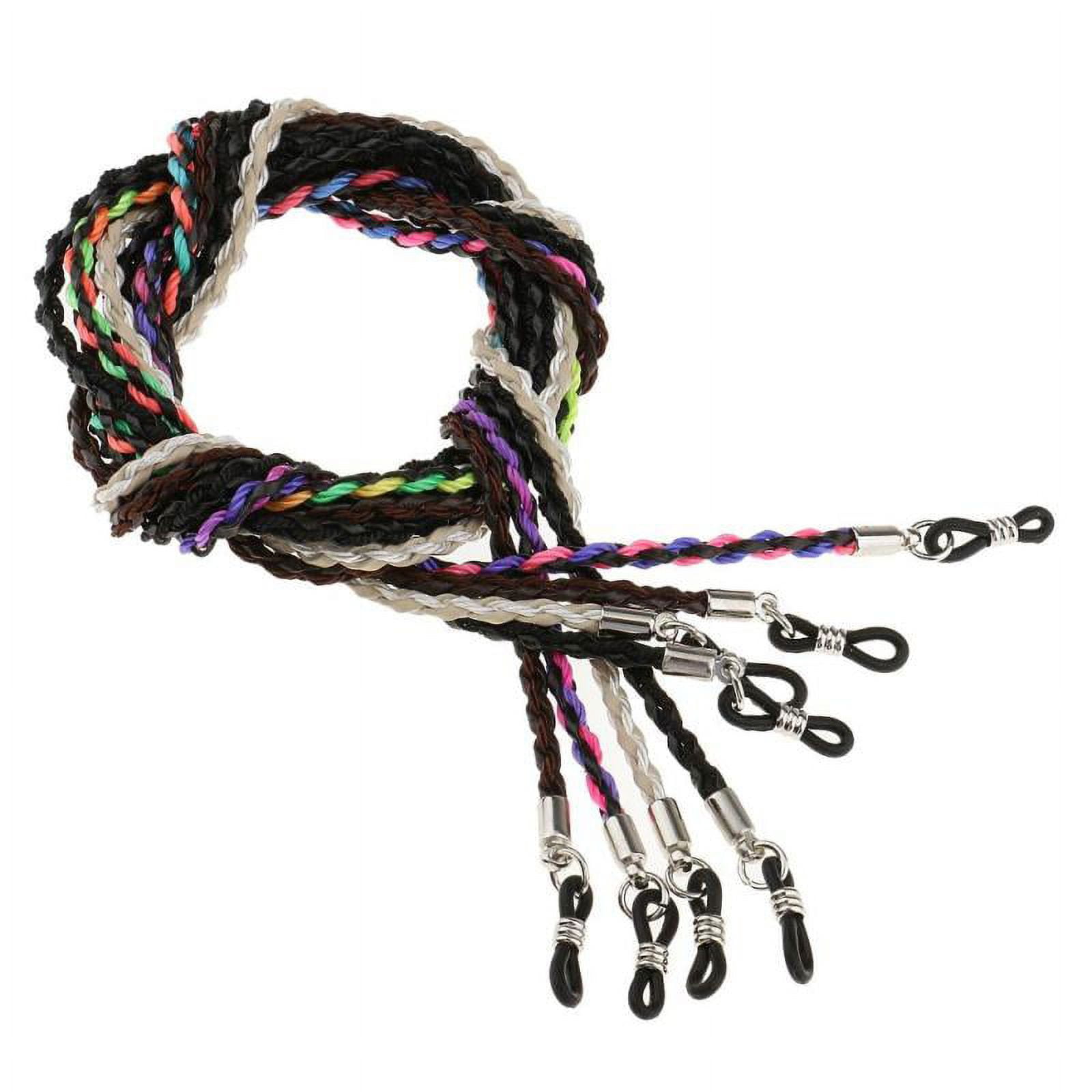 4 Pieces PU Leather Eyeglasses Strap Eyewear Chain Sunglasses Neck Cord