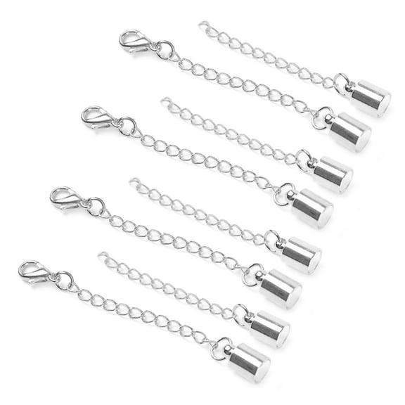 4 Pieces Pack Adjustable Chain Extender Set for Jewelry Making Gold/Silver Convenient Magnetic Clasp Extension Chain