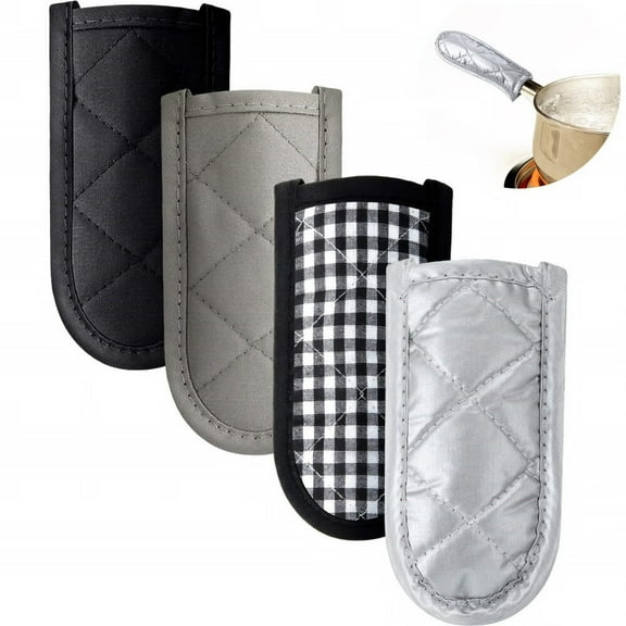 4 Pieces Pan Handle Covers Heat Resistant Pan Handle Sleeve Non Slip Cast Iron Skillet Holder Covers for Home Kitchen Cooking Tools (Classic Styles)