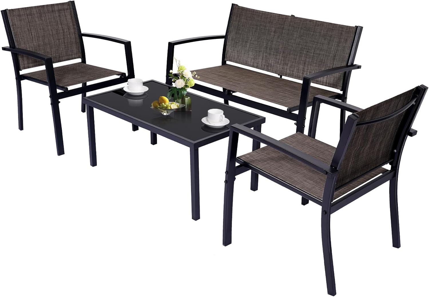 4 Pieces Patio Furniture Set Outdoor Garden Patio Conversation Sets