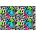 thumbnail image 1 of 4 Pieces Place Mat Linen Durable Table Mats Abstract Geometric Stripe Clolorful Placemats for Party Kitchen Dining Decoration, 1 of 7