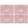 thumbnail image 1 of 4 Pieces Place Mat Linen Durable Table Placemats Floral Blossom Flower Place Mats for Outdoor Tables Desk Kitchen, 1 of 7