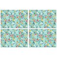 thumbnail image 1 of 4 Pieces Place Mat Linen Machine Washable Table Place Mats Hello Summer Blossom Flowers Botanical Place Mats for Dining Table Kitchen, 1 of 7