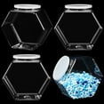 4 Pieces Plastic Candy Jars Cookie Jars for Kitchen Counter Hexagon